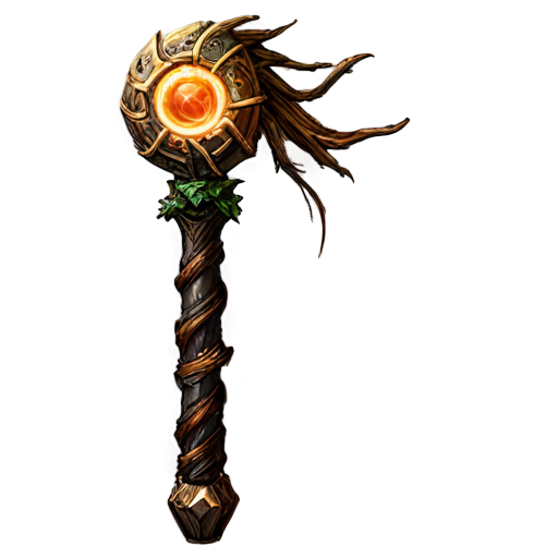 The wooden magic staff of the druid without druid - icon | sticker