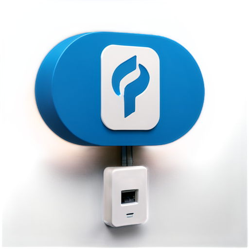 wallbox Charging station electro car, realistic, blue, white, symple - icon | sticker