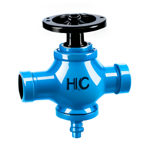 flanged valve from which a drop of water flows out in the center of which the letters HKC - icon | sticker