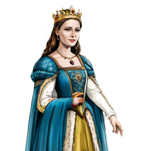 medieval queen, paint style - icon | sticker