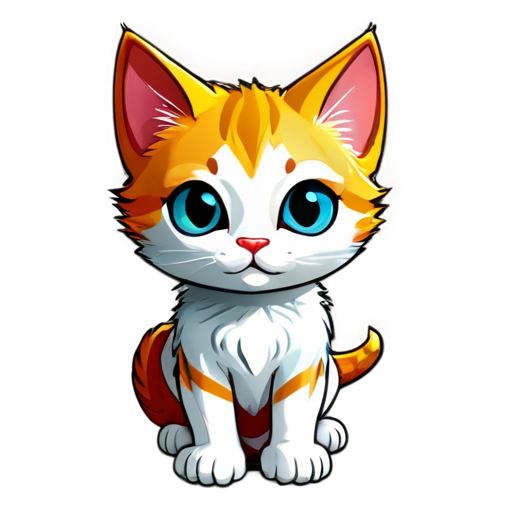 cat futuristic colorful - icon | sticker