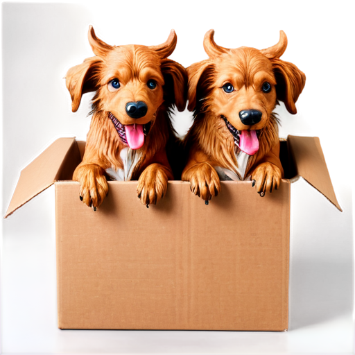 an evil three-headed Cerberus crawls out of the paper box - icon | sticker