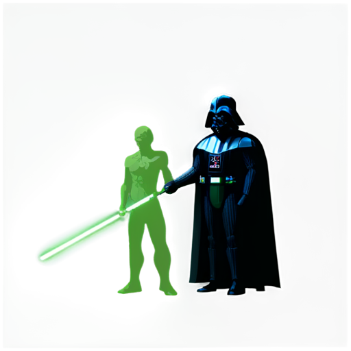 Synthwave darth vader and Yoda - icon | sticker