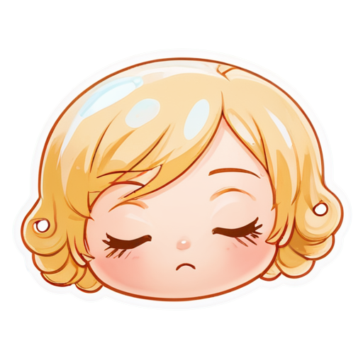 sleeping anime face that blows a bubble from its nose - icon | sticker