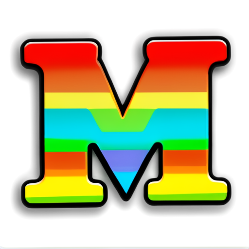 two letters vk consisting of colored lines - icon | sticker