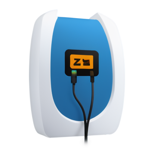 wallbox Charging station electro car, blue, white, sympel, pictogram - icon | sticker