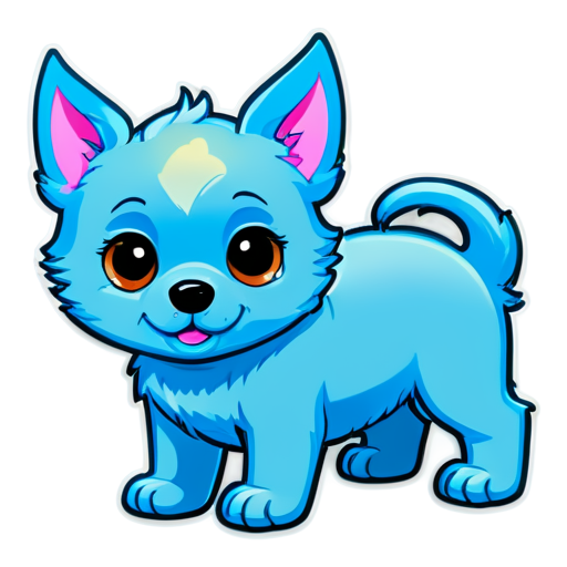 Blue dog - icon | sticker