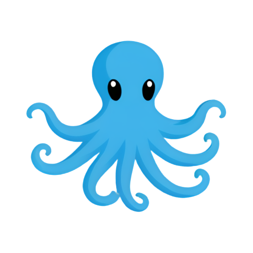 a octopus blue color - icon | sticker