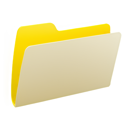 Yellow, Closed, Empty Folder Facing Us - icon | sticker