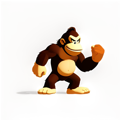 donkey kong with sigar - icon | sticker