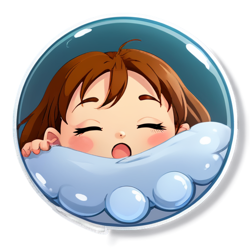 sleeping anime face that blows a bubble from its nose - icon | sticker