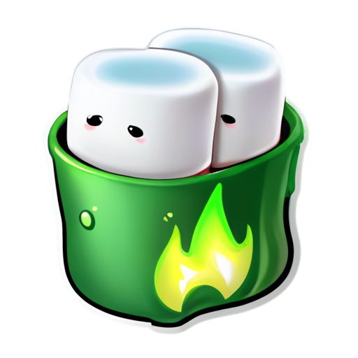 marshmallows + green fire - icon | sticker