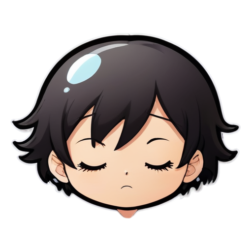 sleeping anime face that blows a bubble from its nose - icon | sticker