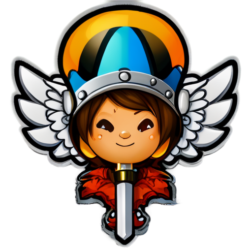 A cloud with the word Ad on it, wings, and king hat with a wrench on it. - icon | sticker