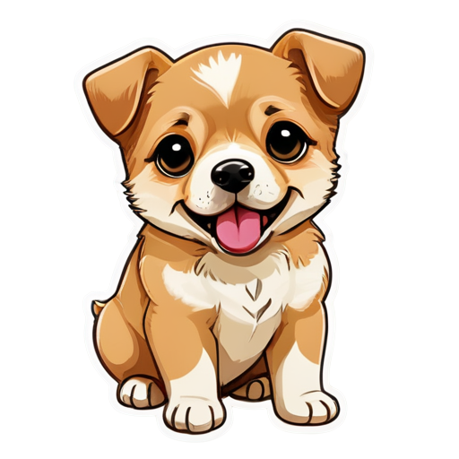 a cute puppy quite dumb like a doge - icon | sticker