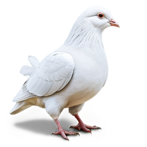 medieval white pigeon hen, paint style - icon | sticker