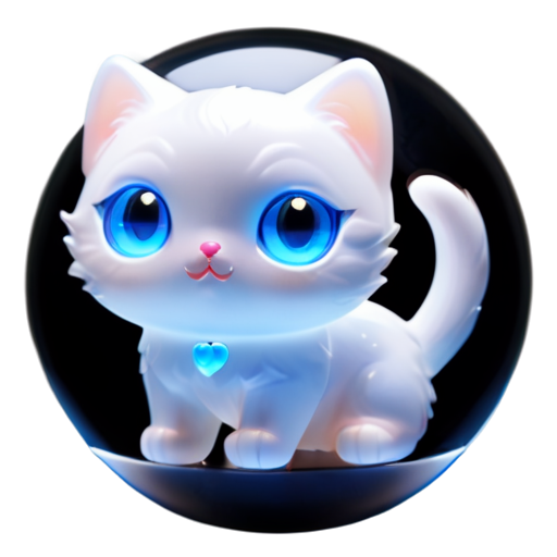 A white cat, With blue eyes - icon | sticker