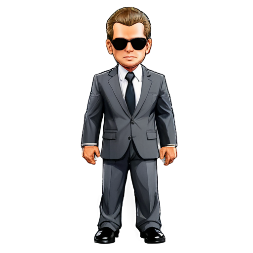 GTA V, Michael, sunglasses, grey suit, only head - icon | sticker