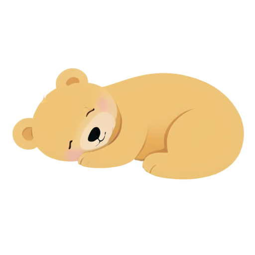 girly bear sleeping - icon | sticker