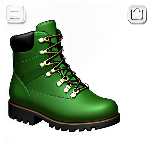 dark green hiking boot for app icon, minimalistic, not 3D - icon | sticker