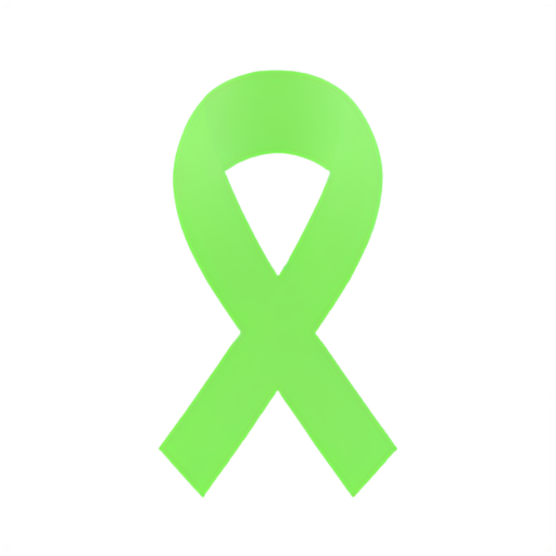 Green ribbon symbolic for mental health - icon | sticker