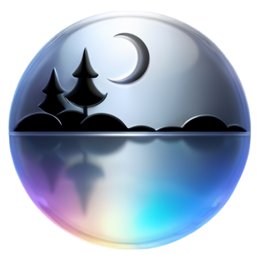 Metal Texture,The silver moon is reflected in the water,There is hazy fog on the water,Ripples on the water - icon | sticker