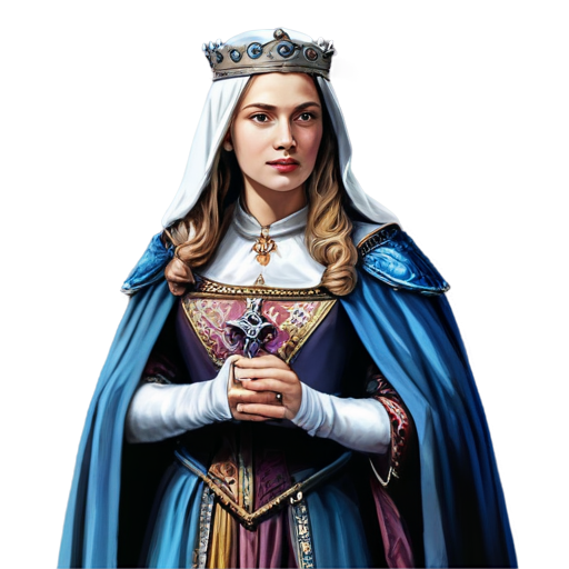 medieval queen, paint style - icon | sticker