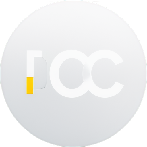 yellow bold letters dc in white circle - icon | sticker