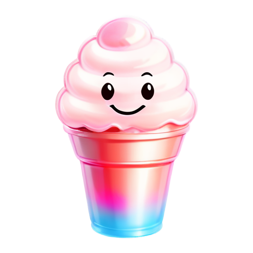 mascot with smiley face friendly Ice cream pink cream logo - icon | sticker