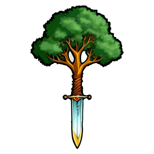 Logo, tree, sword Fitzroya - icon | sticker