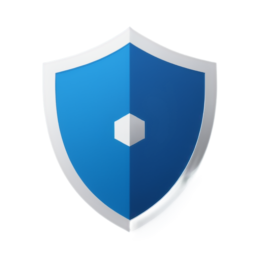 Create an icon for a browser extension called AdShield. The main element of the icon is a blue shield, symbolizing protection. The shield should have an image that indicates ad blocking, such as a crossed banner or pop-up window. There should be a small lock at the bottom of the shield, symbolizing data protection. The icon should be minimalistic and modern, with clear lines and no unnecessary details. - icon | sticker