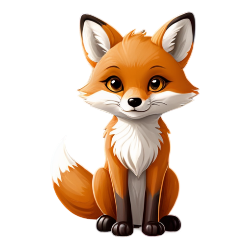 Fox with ruler - icon | sticker