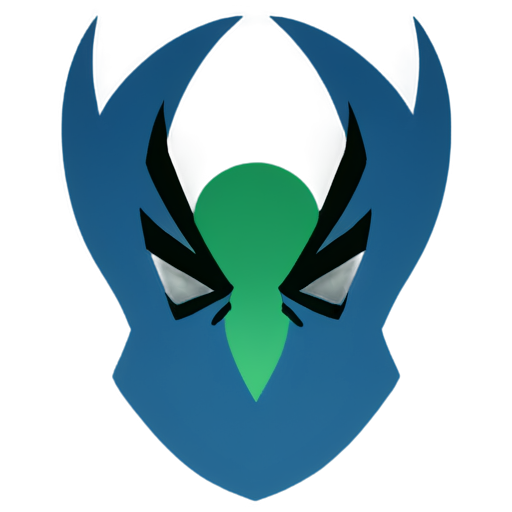 spider,green head, blue body,in the style of minimalistic,flat - icon | sticker