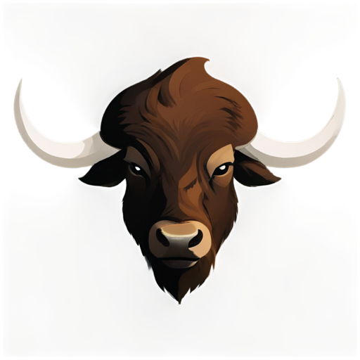 head of an aggressive bison - icon | sticker