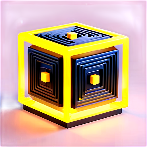 "Strategic yellow cube navigation through perilous mazes." - icon | sticker