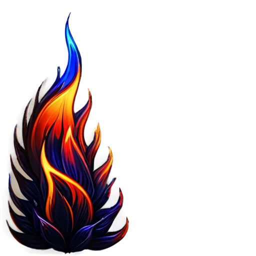 Surtr Fire, Ember Flower, Fiery Colors, Mythical Bloom, Intense Design, Flame Symbol, Bold Appearance - icon | sticker