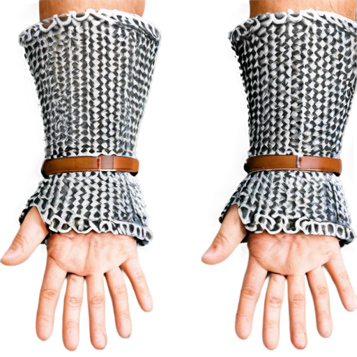 Simple poor medieval light chainmail gauntlets - icon | sticker