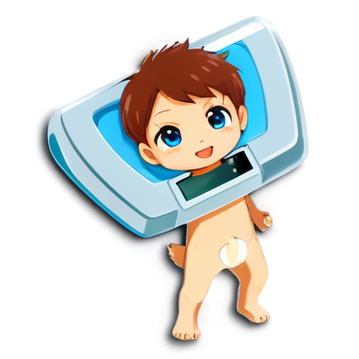 cute Automatic External Defibrillator - icon | sticker