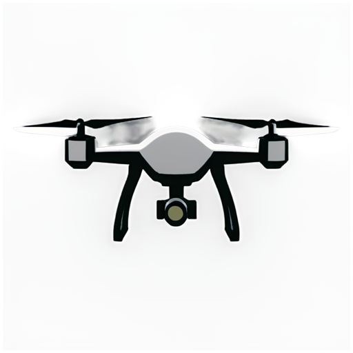 top view of drone logo, black color, no background - icon | sticker