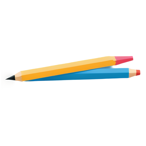 Multiple pencils and an eraser - icon | sticker