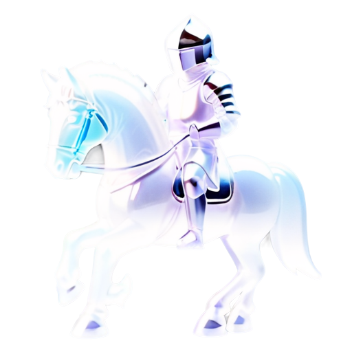 medieval knight on a white horse - icon | sticker