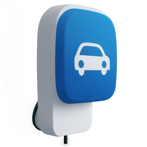 wallbox Charging station electro car, blue, white, sympel, pictogram - icon | sticker