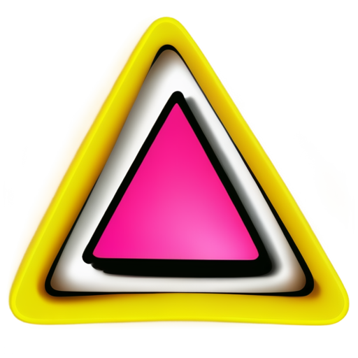 An ocher triangle, inside the triangle there is less red, all colors are done in neon, inside there is the inscription SEL - icon | sticker