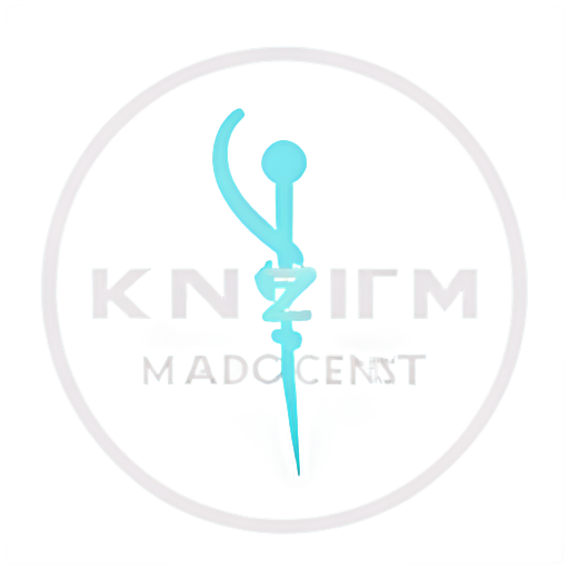 draw a logo spine and under it the text kinezium medical center - icon | sticker