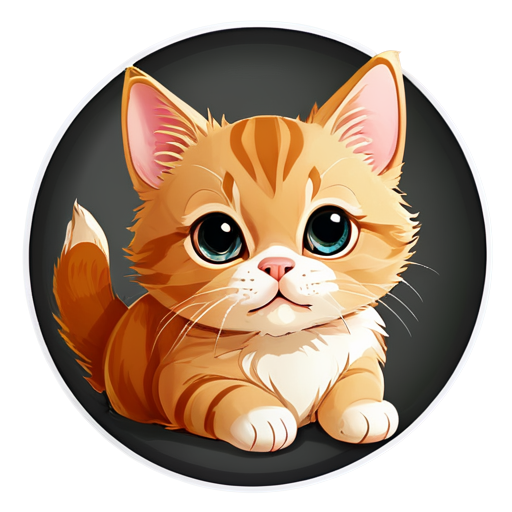 Round logo for treats for dogs and cats, with a cat and a dog peeking out on the sides - icon | sticker