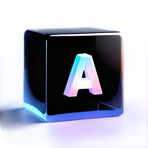 cube letter "AI" - icon | sticker