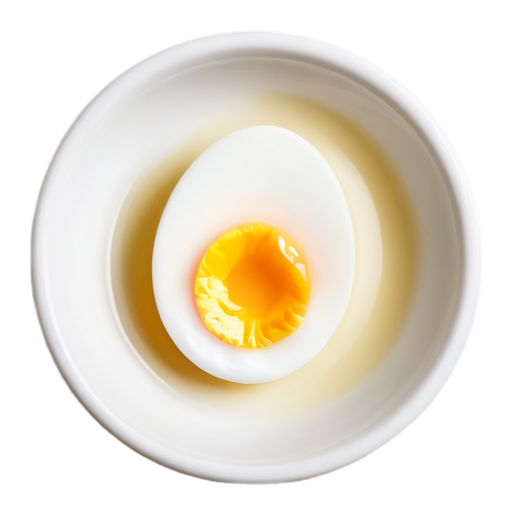 half boiled egg in a bowl - icon | sticker