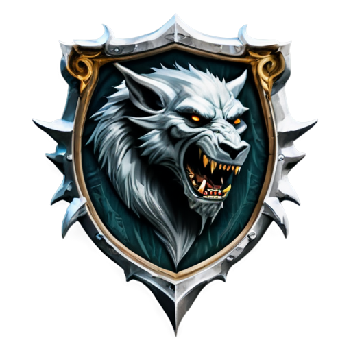 medieval fantasy banner and emblem for army of Greater Barghest and orcs - icon | sticker