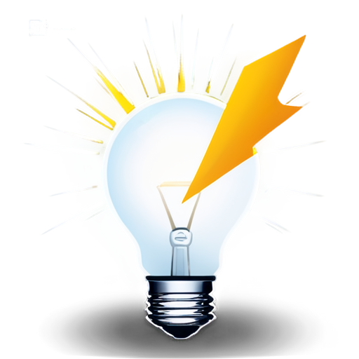 Curious and Bold: Icon Suggestion: A lightbulb with an arrow or starburst. The lightbulb represents curiosity and new ideas, while the arrow or starburst signifies boldness and innovation. - icon | sticker