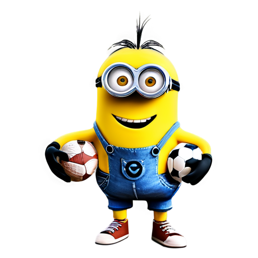 Minion with a football - icon | sticker